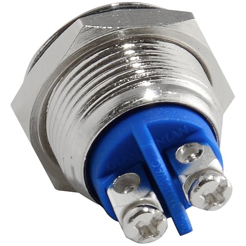 Miniatura 10 de JacobsParts Interruptor de botón momentáneo circular de metal de 0.630 in (rojo)