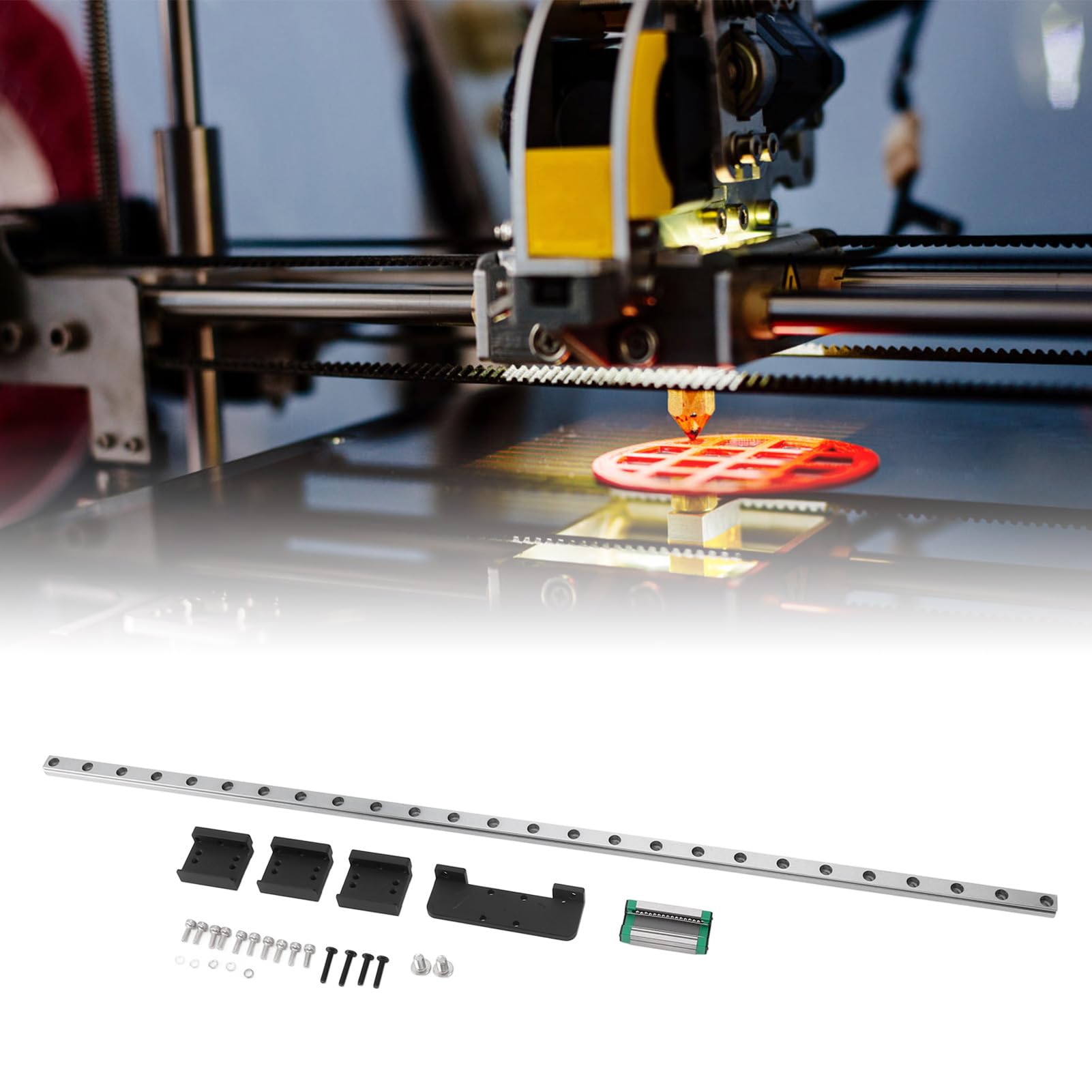 Kit Guida Lineare per Stampante 3D X Axes per 3 4 Design Modulare Buona compatibilità Realizzato in Acciaio Cr Ad Alto Tenore di Carbonio