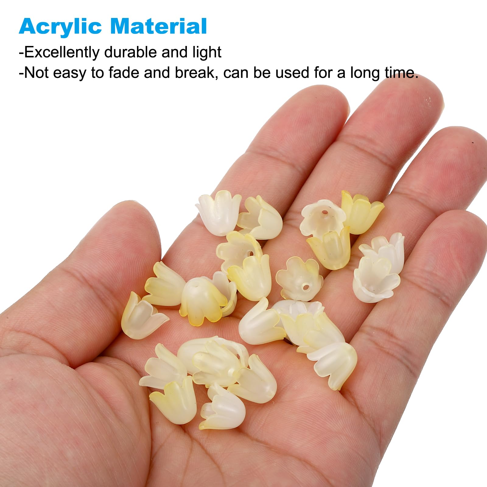 PATIKIL 0.3x0.4 Frosted Flower Beads, 300Pcs Acrylic Flower Bead Caps for Bracelets Earrings, Necklaces - Image 3