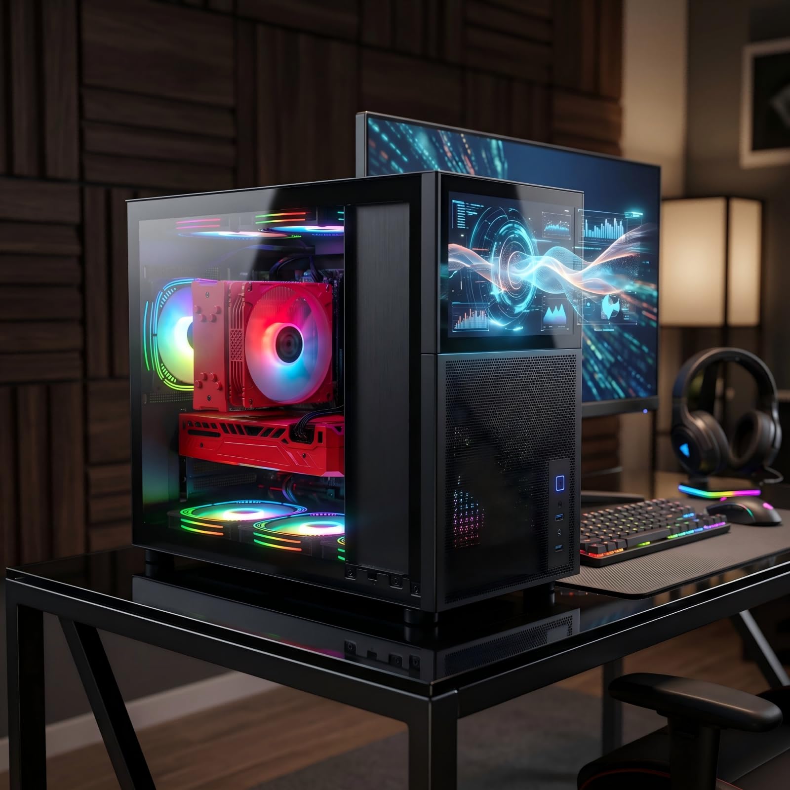 STGSivir PC Gaming Fisso, Core i7-11700KF, RTX 3060 12G, 32G DDR4, 2T SSD | Computer Gaming per Streaming, Editing Video, Compiti, fino a 5.0 GHz, WiFi 6, BT 5.0, 4K,HDMI,DP, Win11 Pro, Case ARGB