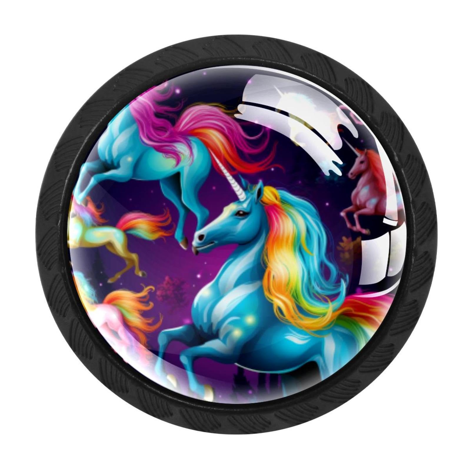 Chenzzzz Multicolored 18 Rainbow Unicorn Drawer Knobs Pull Handle Crystal Glass Circle Shape Cabinet Drawer Pulls Cupboard Knobs With Screws For Kitchen Cupboard Dresser Wardrobe Etc