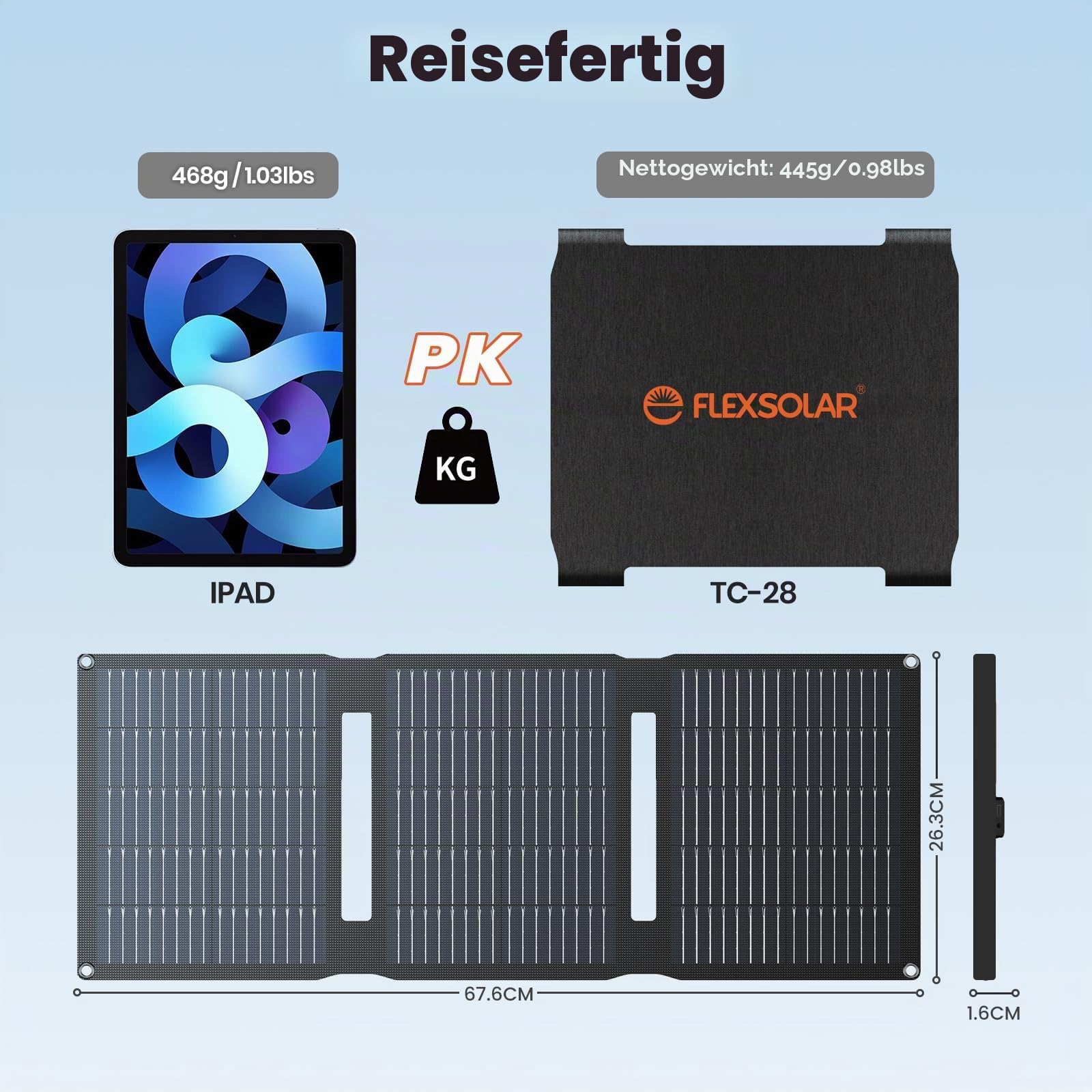 Flexsolar 28W SolarPanel,12V Solar Autobatterie Ladegerät Solarmodul