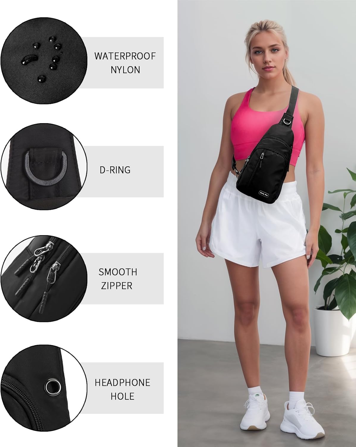 Seoky Rop Small Sling Bag Crossbody for Men Women One Strap Shoulder Cross Body Bag Sling Backpack for Travel - Image 6