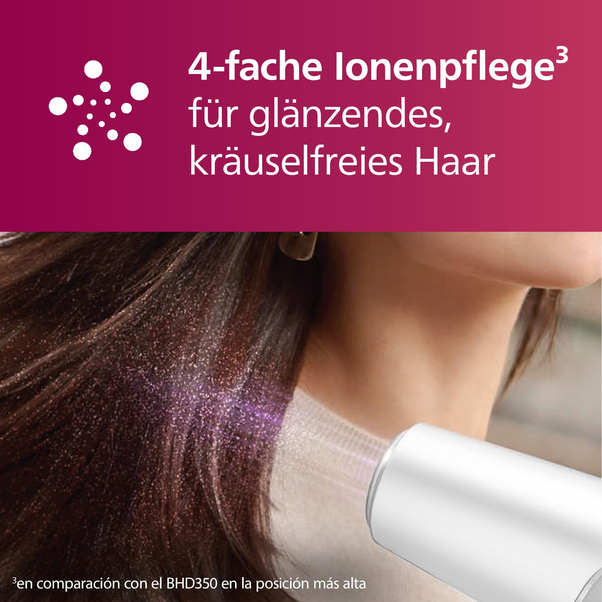 Philips Haartrockner 5000 Series, ThermoShield Technologie, Ionisierungsfunktion, 2.100 W, Weiß, mit Stylingdüse und Volumendiffusor, Modell BHD500/20