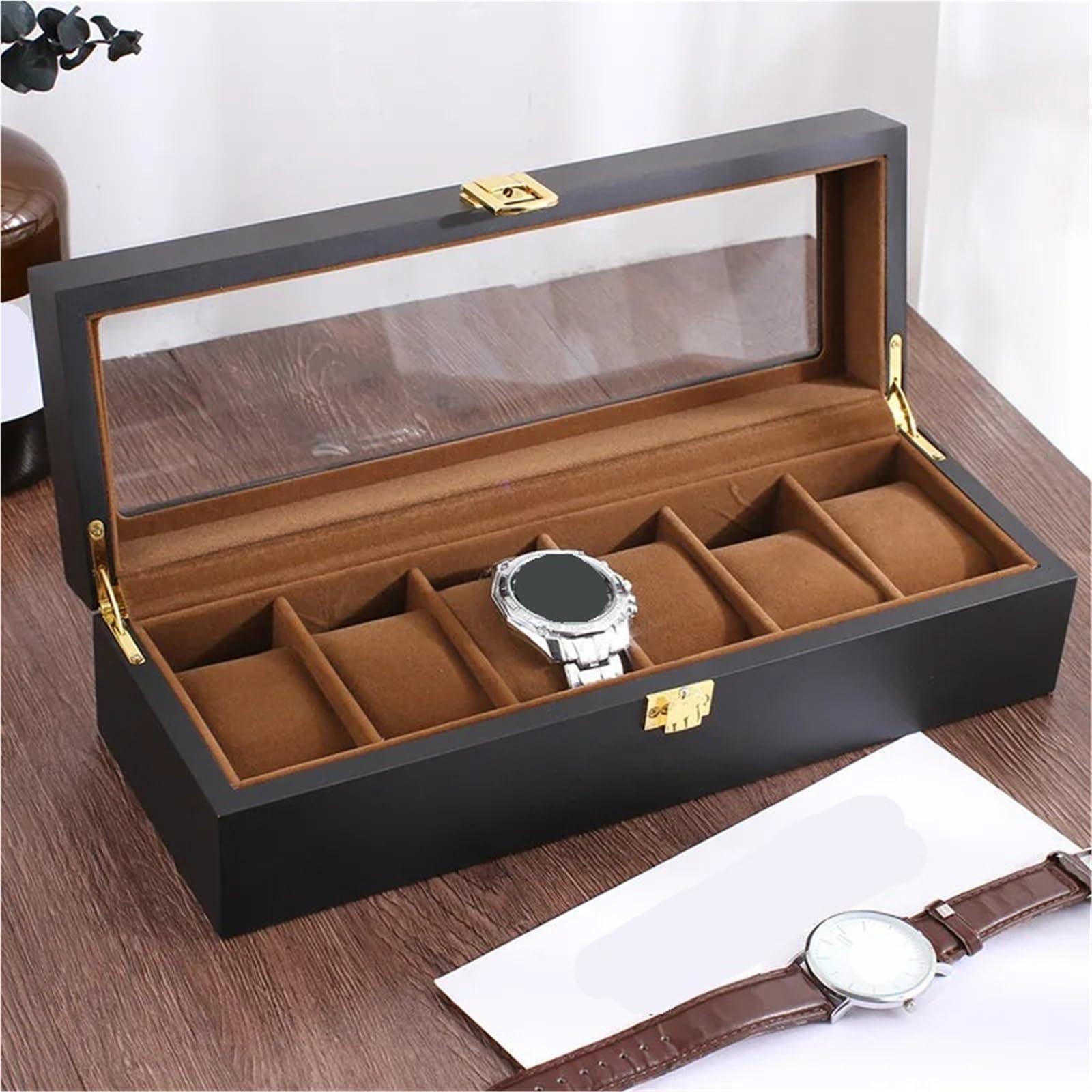 Cajas de madera for relojes con 6/10/12 rejillas, vitrina for relojes, organizador de almacenamiento for guardar joyas.(Double layer)