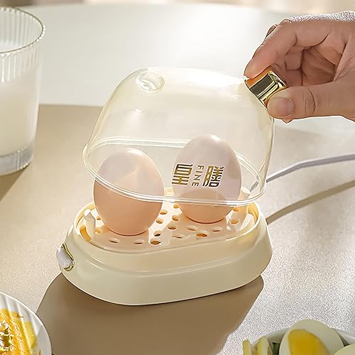 Miniatura 4 de Cocina eléctrica para huevos, vaporizador eléctrico de huevos de 220 V 120 W, olla eléctrica para huevos con capacidad para 2 huevos, temporizador