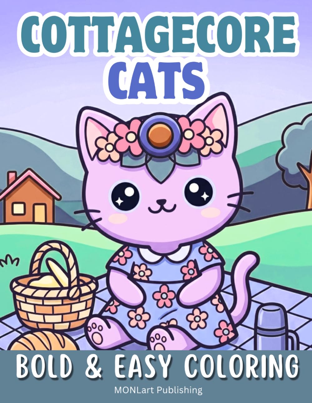 Cottagecore Cats | Bold and Easy Cottagecore Coloring Book: Cozy Cute Cottage Coloring Book for All Ages (Overthinkers Coloring Club)