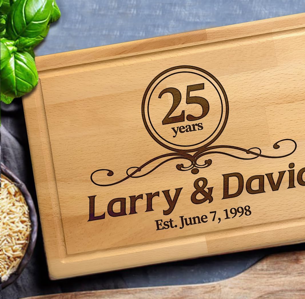 Wedding Gift for Couple 2025, Personalized Cutting Board, Gifts for Couples, Anniversary, Christmas, Registry, Housewarming, Engagement Birthday Gift For Husband, Men, Women, Wife