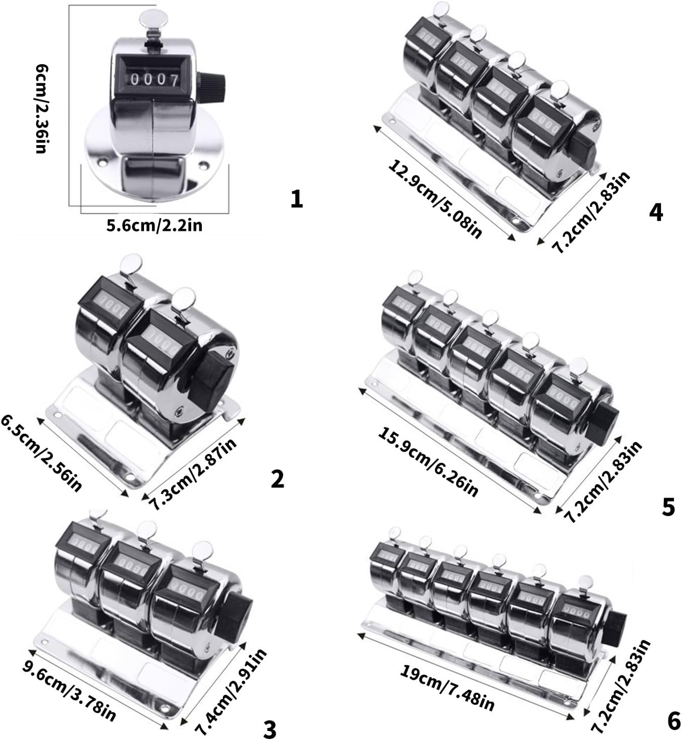 Stainless Manual Clicks Counter Handheld Mechanical Count Tool with Resets Knob for Sports Scoring Scientific Research Manual Metal Counter