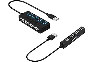 Sabrent 4 Port USB 2.0 Hub + 4-Port USB 2.0 Hub with...
