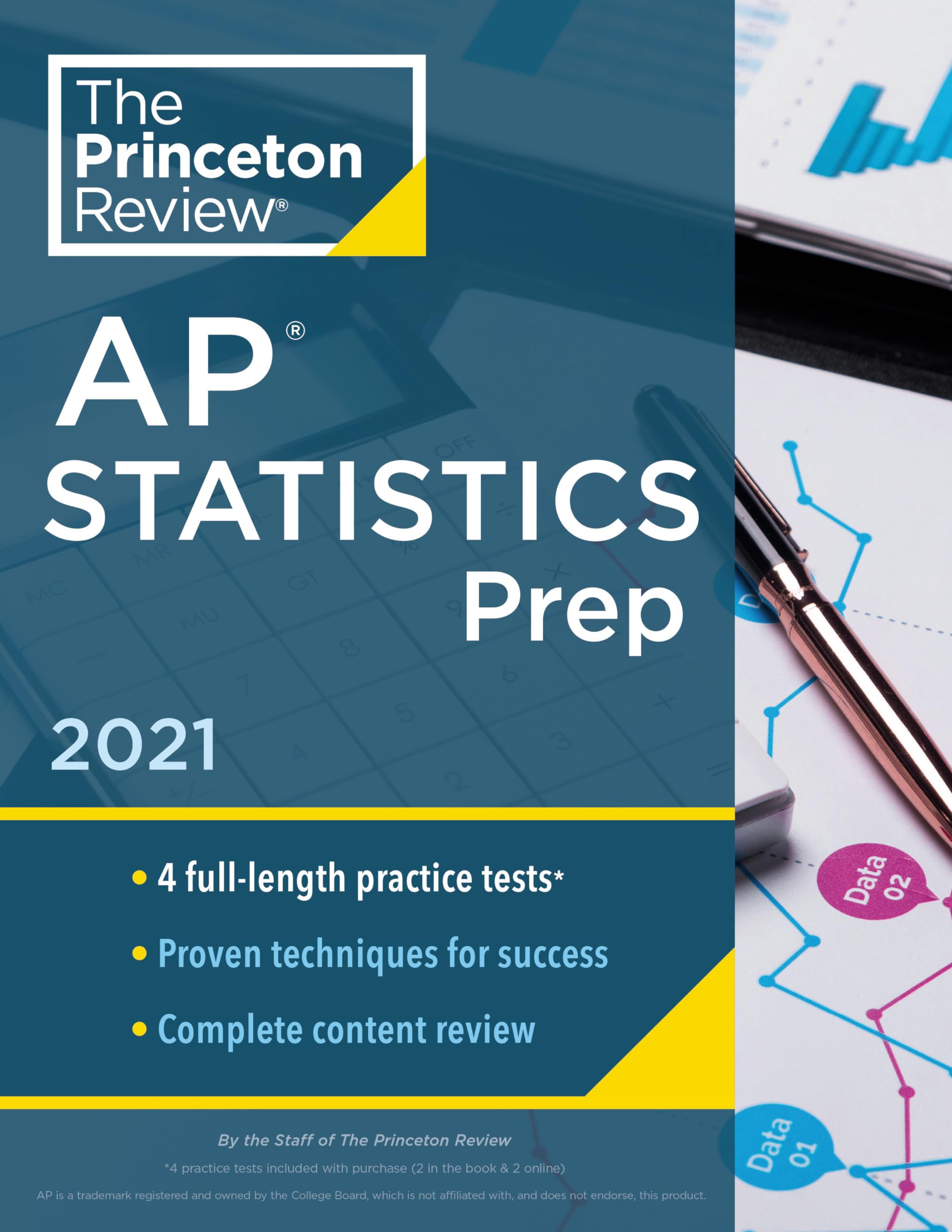 Princeton Review AP Statistics Prep, 2021: 4 Practice Tests + Complete Content Review + Strategies & Techniques (2021) (College Test Preparation)