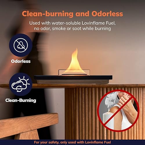 Miniatura 5 de LOVINFLAME Chimenea de mesa de montaña para interiores y exteriores, chimenea de mesa resistente al viento para decoración de balcón y patio,