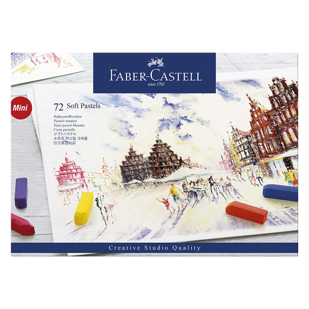 Faber-Castell 112124 Crayon PITT PASTEL boîte métal de 24 pièces & 128272 Demi pastel carre tendre boîte de 72