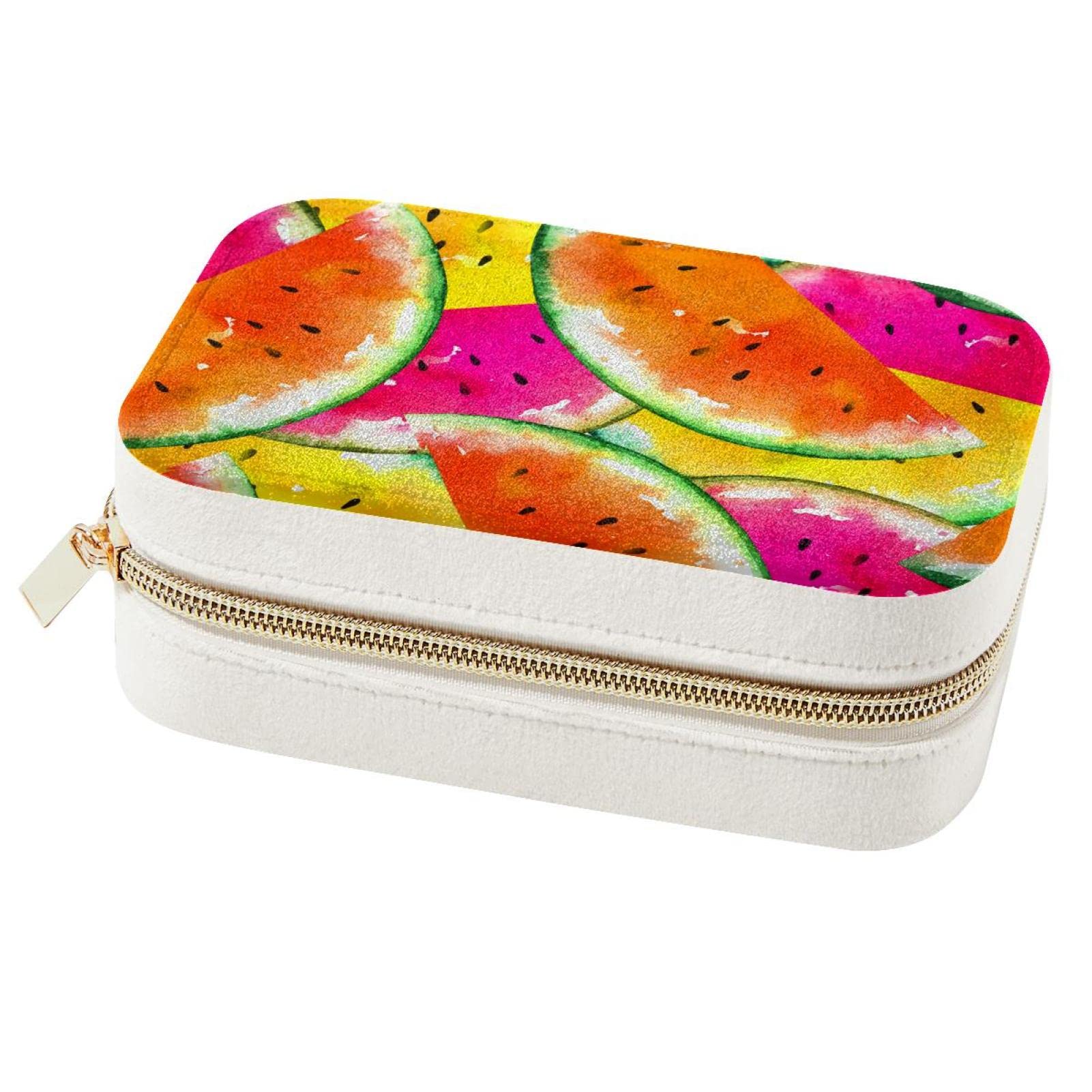 Boîte à bijoux pastèque et organiseur de voyage compact pour bagues et colliers