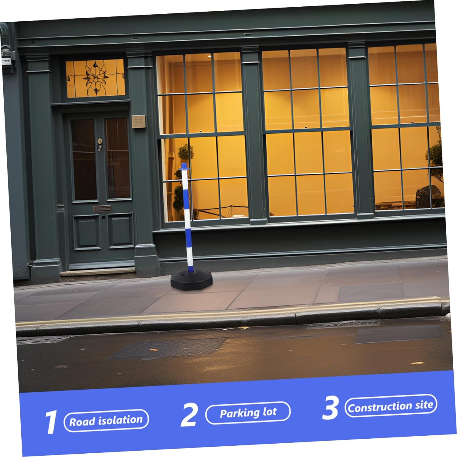 Water-refillable Collision Pillar Safety Cone Driveway Barrier Traffic Delineator Post