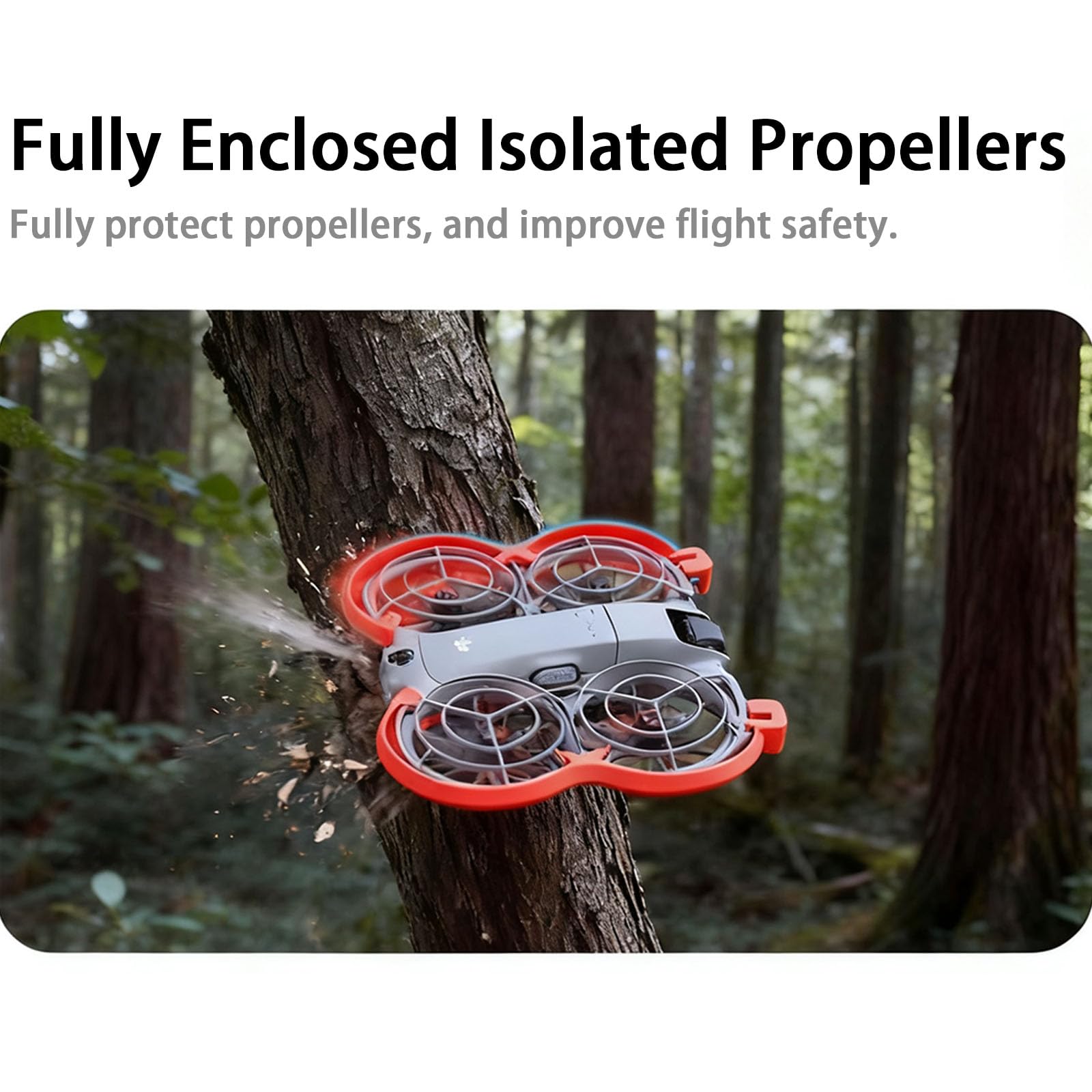 3en1 Protection Kit pour DJI Neo 2 Protection d'hélices+Train d'atterrissage+Transceiver Protecteur, Protection Anti-Collision Protecteur des hélices Drone Accessoires pour DJI Neo 2 (Orange)