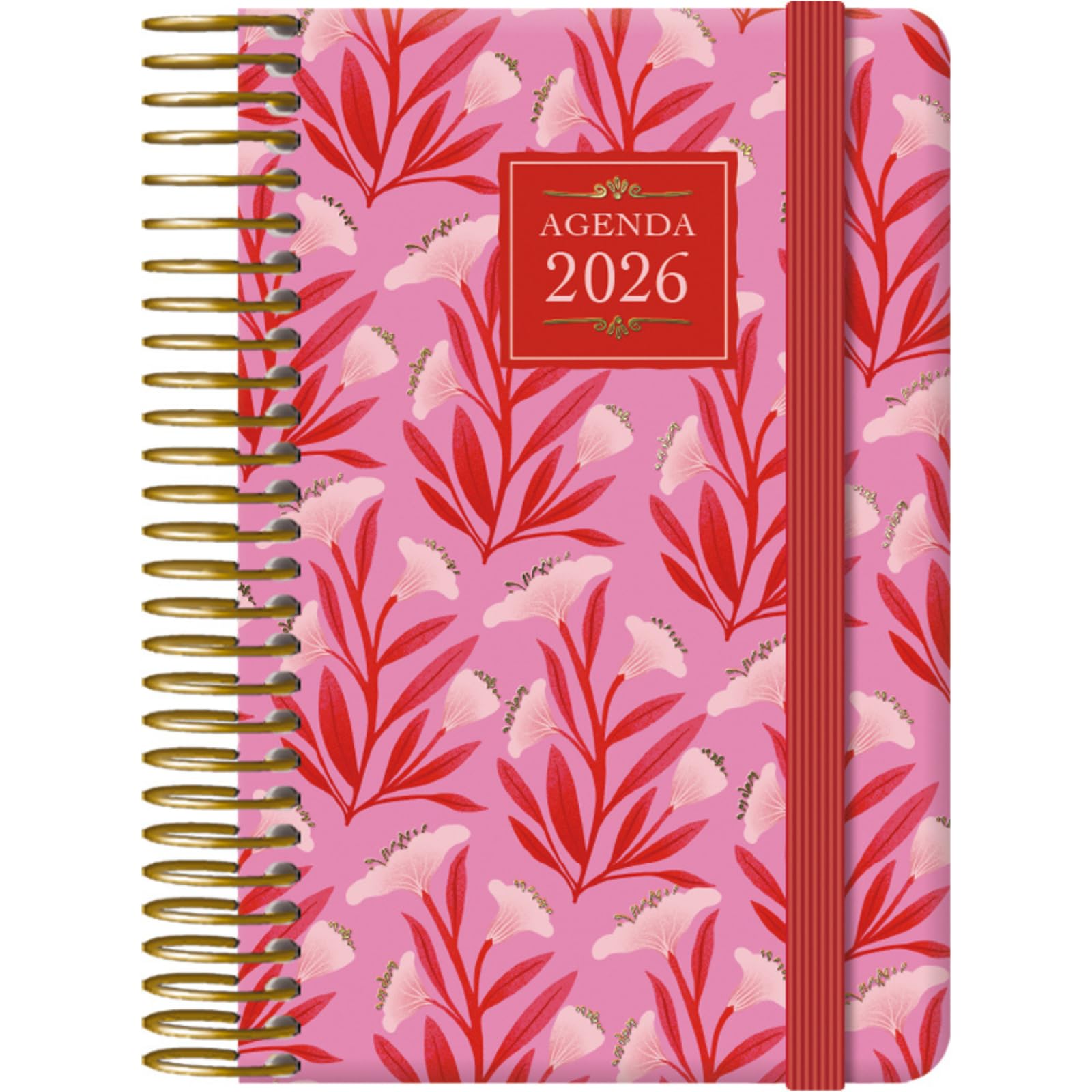 Dohe - 2026 Weekly Planner – Pocket Size (8.5x13 cm), Hardcover, Spiral and Elastic Closure, 12 Months January to December, Annual Planner in Spanish – Charm Lady