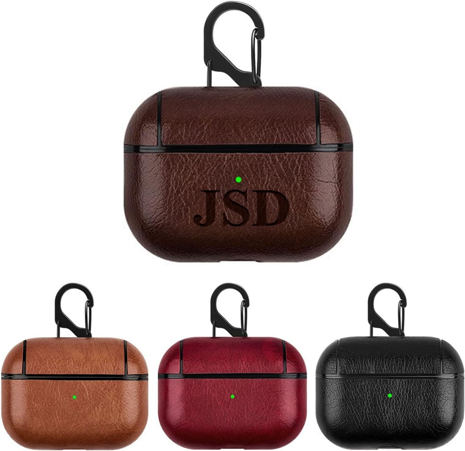 Glamativity Personalized Leather Earphone Pro Case, Handmade Custom Fully-Wrapped with Genuine Leather Pro Case Cover, Support Wireless Chargers, Compatible with Headphone Pro,Gift