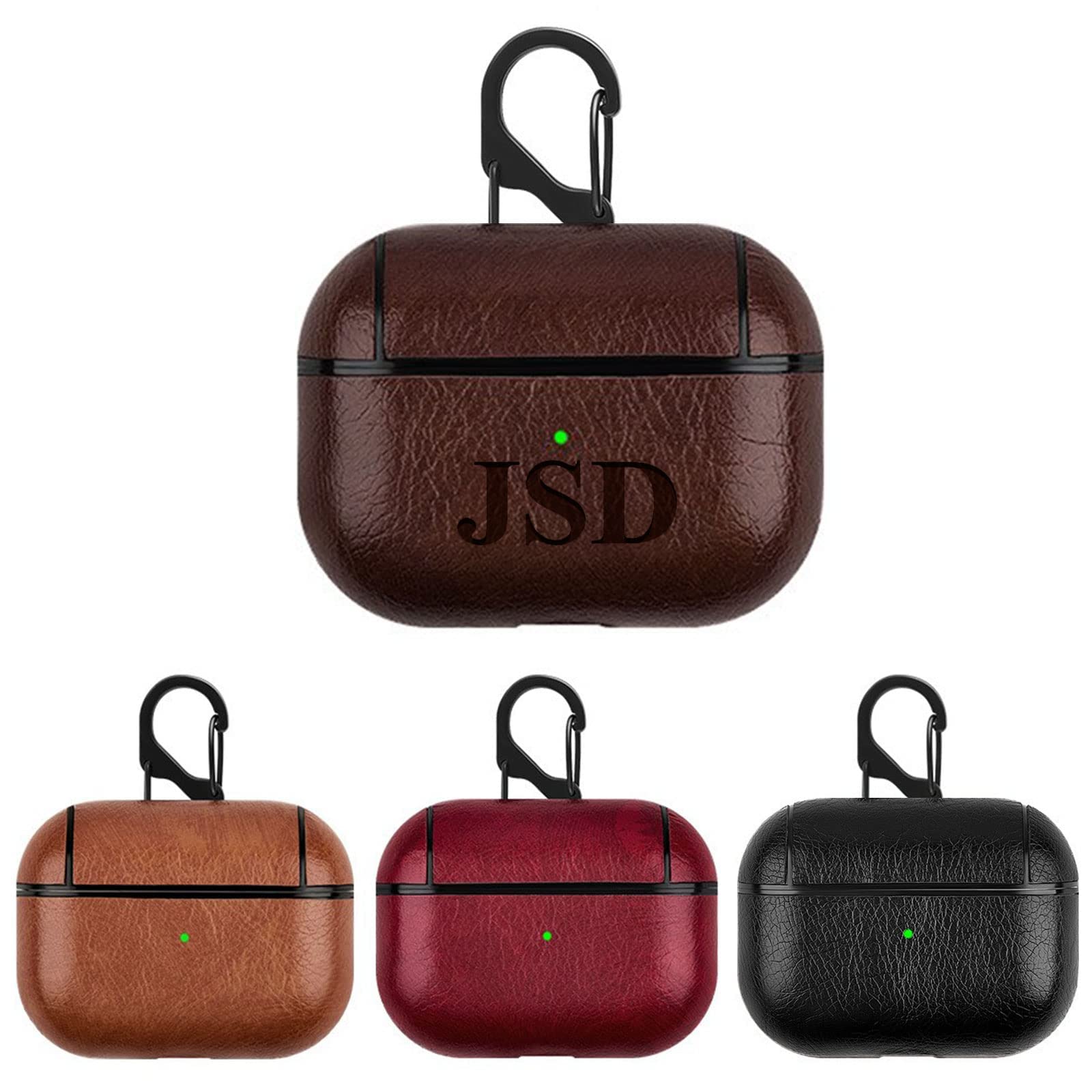 Glamativity Personalized Leather Earphone Pro Case, Handmade Custom Fully-Wrapped with Genuine Leather Pro Case Cover, Support Wireless Chargers, Compatible with Headphone Pro,Gift