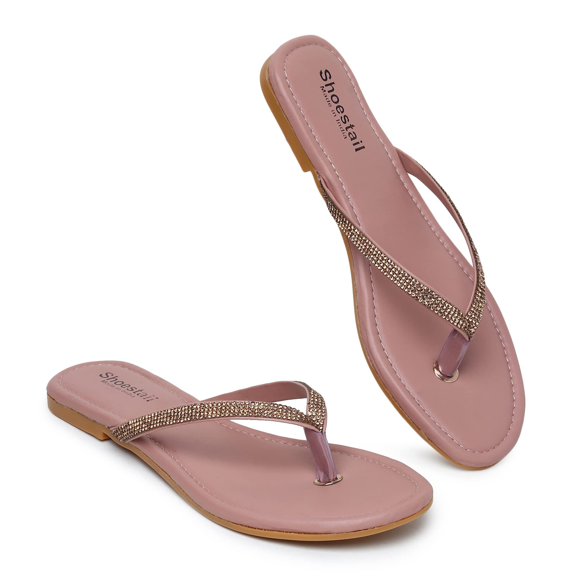 Shoestail Sandal for Girls and Women | Flat Sandal for women & Girls | Stylish Sandal for Women & Girls (Peach, numeric_7) (B0BPH3MT9M) Amazon Price History, Amazon Price Tracker