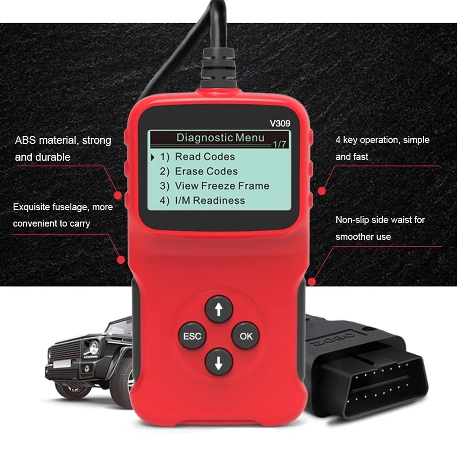 V309 Car Auto Fault Diagnostic Scanner OBD OBD2 ELM - 327 Czytnik Kodów Check Tool