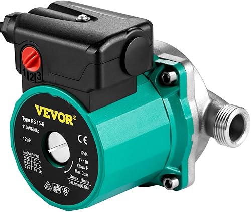 Miniatura 9 de VEVOR Bomba de recirculación de agua caliente, 93W, Bomba de circulación de agua de 110V, Bomba de circulación, Rosca G de 3/4 ″ a adaptador