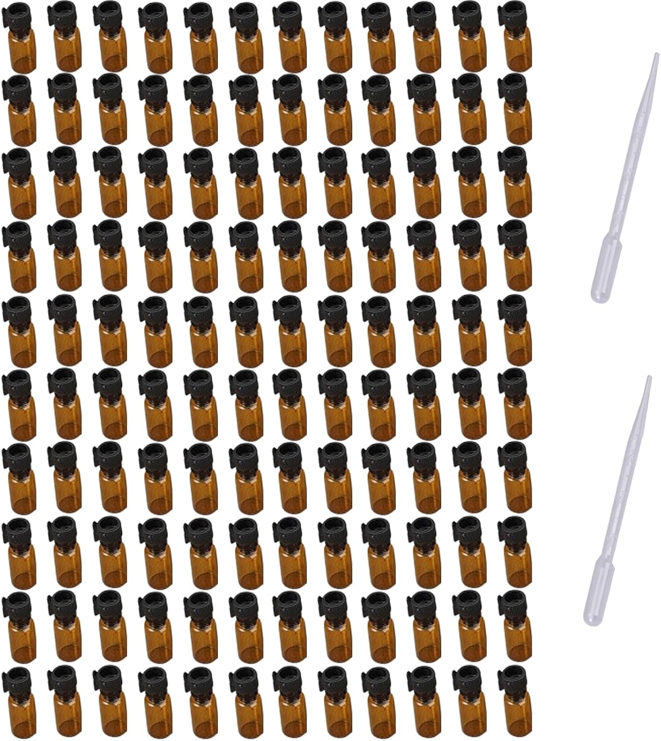 120 Pcs 0.5ml Amber Glass Vials With Lids Mini Perfume Sample Bottles Fragrance Sample Vial Tube Essential Oil Aromatherapy Vials