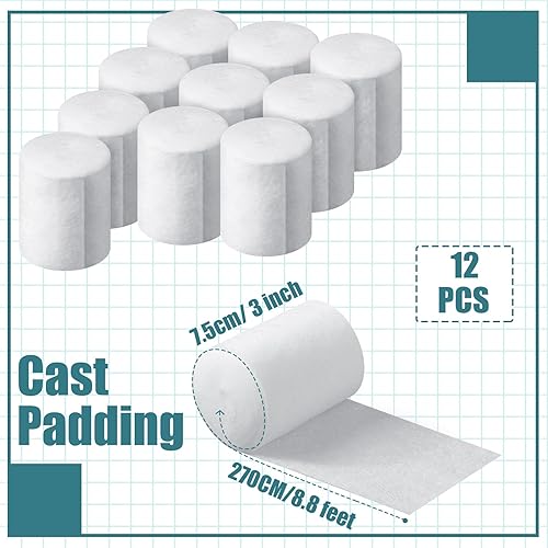 Miniatura 2 de Paquete individual de 12 rollos de relleno fundido, de algodón suave, con vendaje de gasa de yeso para Halloween, vendaje de vendaje artístico,