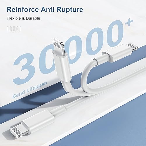 Miniatura 6 de Cable Lightning USB C de 6 pies para iPhone, cable de carga rápida USB a iluminación para iPhone 13 12, cable de carga rápida de 6 pies certificado