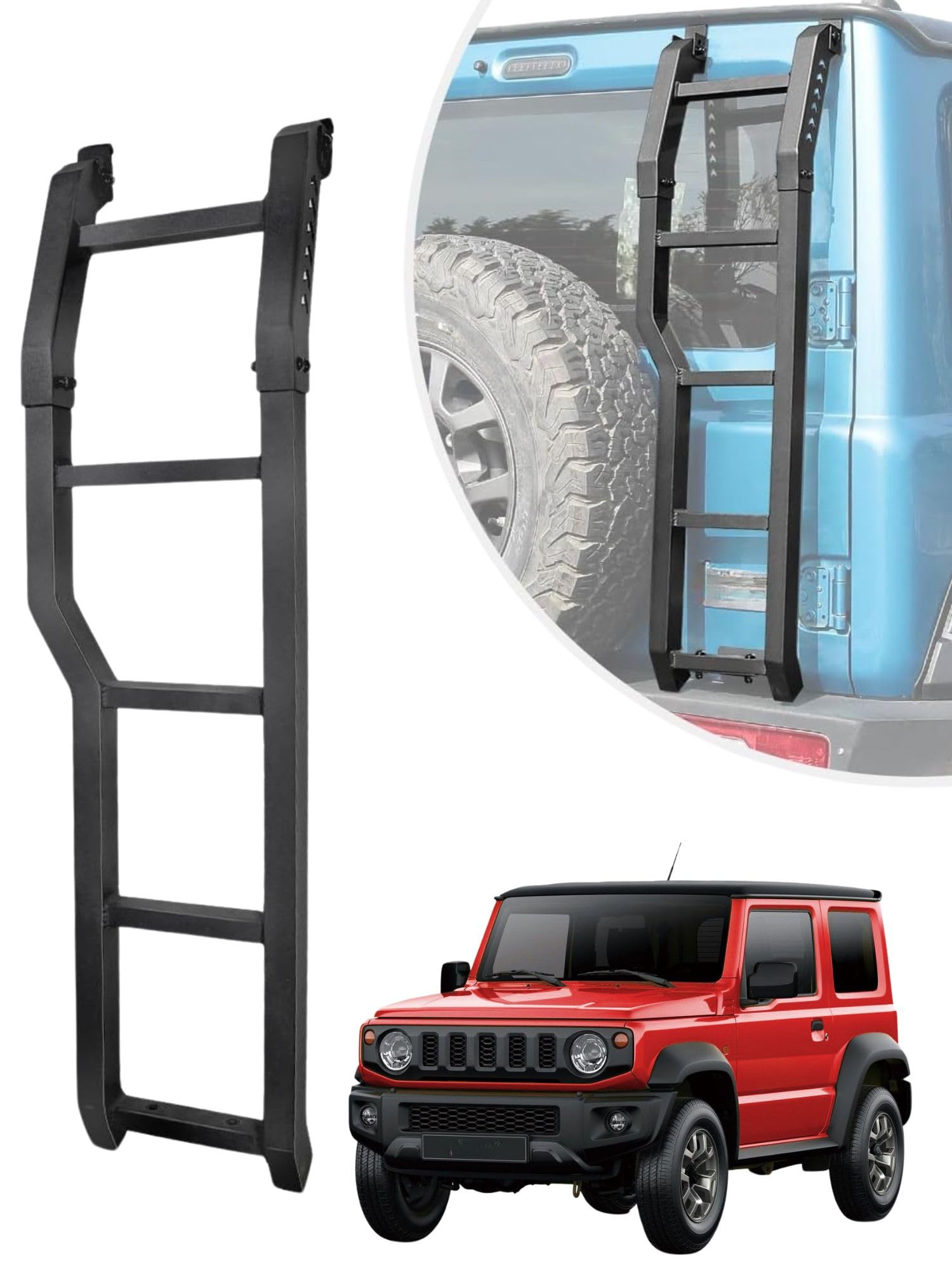 Premium Rear Ladder Y Style For Suzuki Jimny 2 Door & Suzuki Jimny 5 Door 2018 To 2025 | Suzuki Jimny Compatible Car Accessories | Jimny 2025 accessories Type A