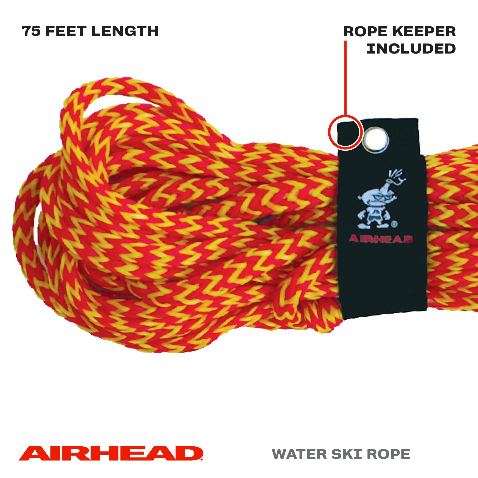 Amazon.com : NEW AIRHEAD DBL HANDLE SKI ROPE AHSR6 : Waterskiing