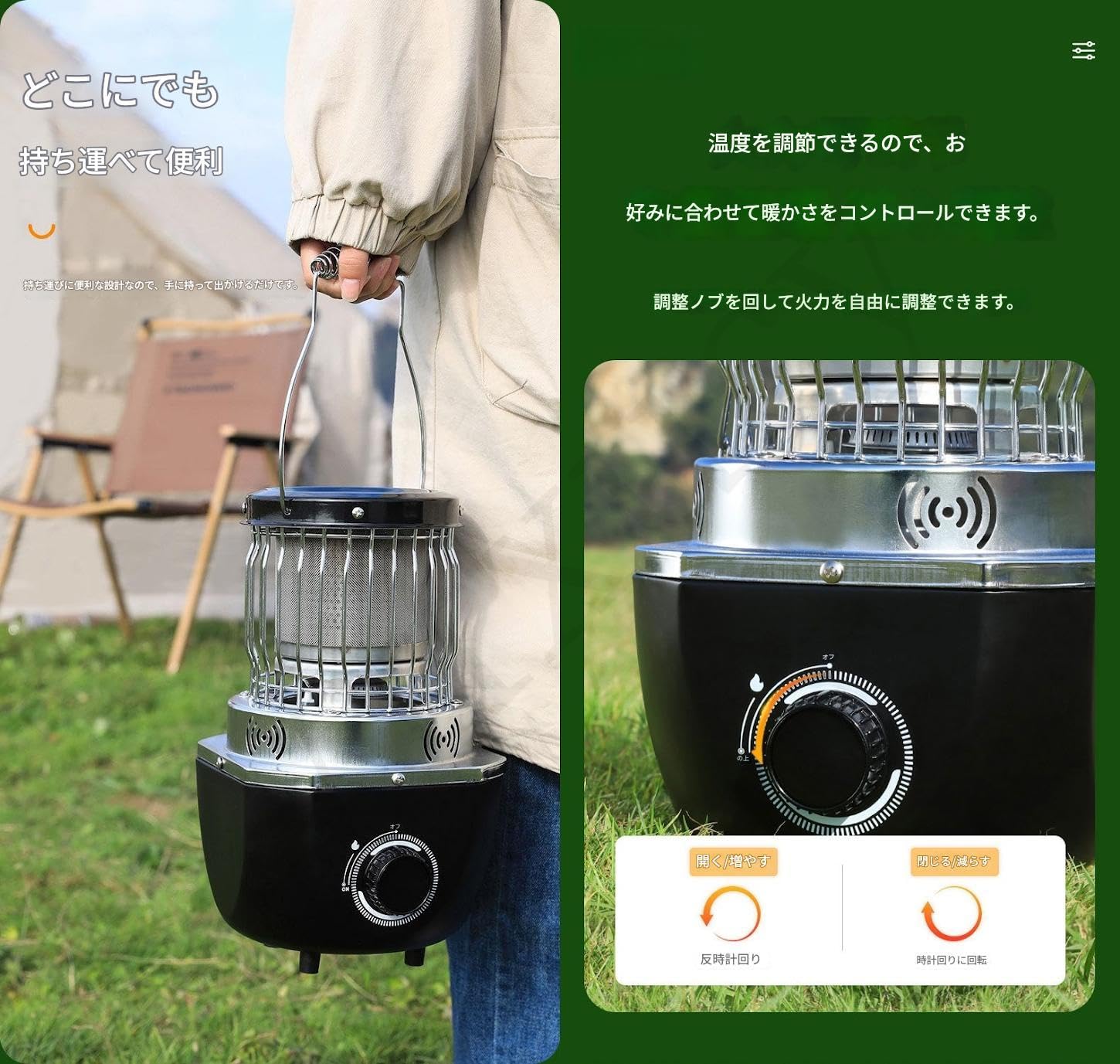 ガスストーブ　ガスヒーター Amazon | LVYUAN カセットガスストーブ ガスヒーター電源不要！1.6KW