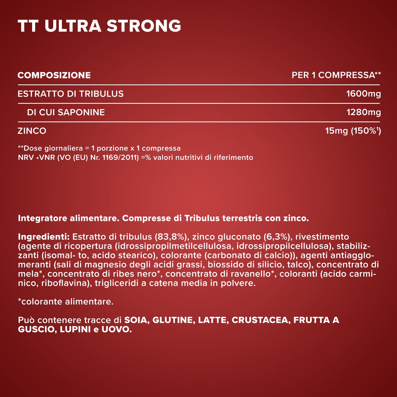 IronMaxx TT Ultra Strong Tribulus Terrestris - 180 capsule|1600mg di estratto di Tribulus Terrestris per capsula |alto dosaggio con zinco