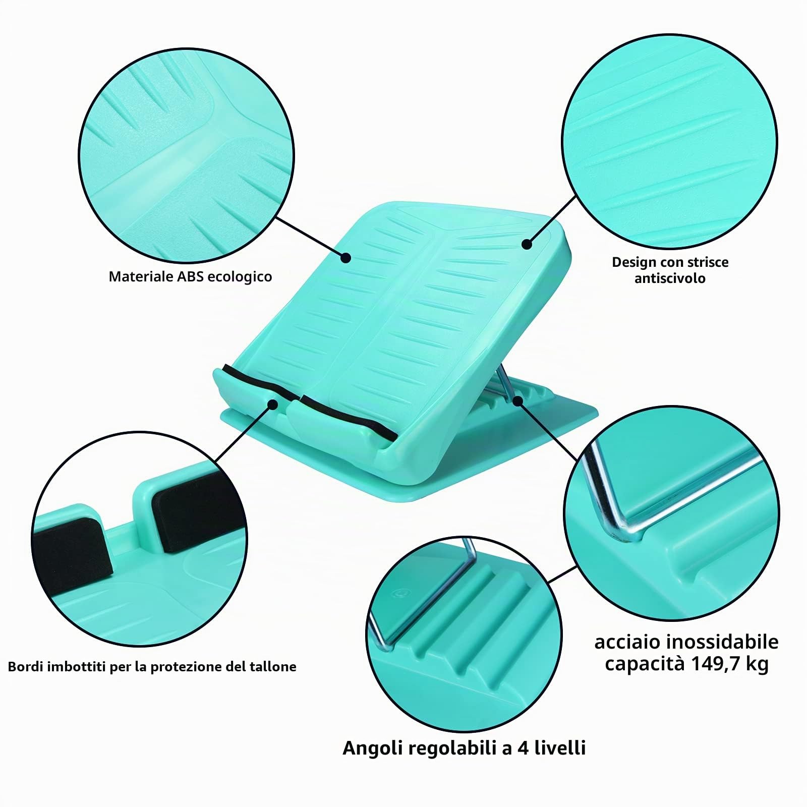 Tavola inclinata stretching, Regolabile Slant Board Fitness Bilanciamento Estensibile per Costole, Tacchi, Ischio-tendini, Achille, Esercizio Muscolare polpette Gamba
