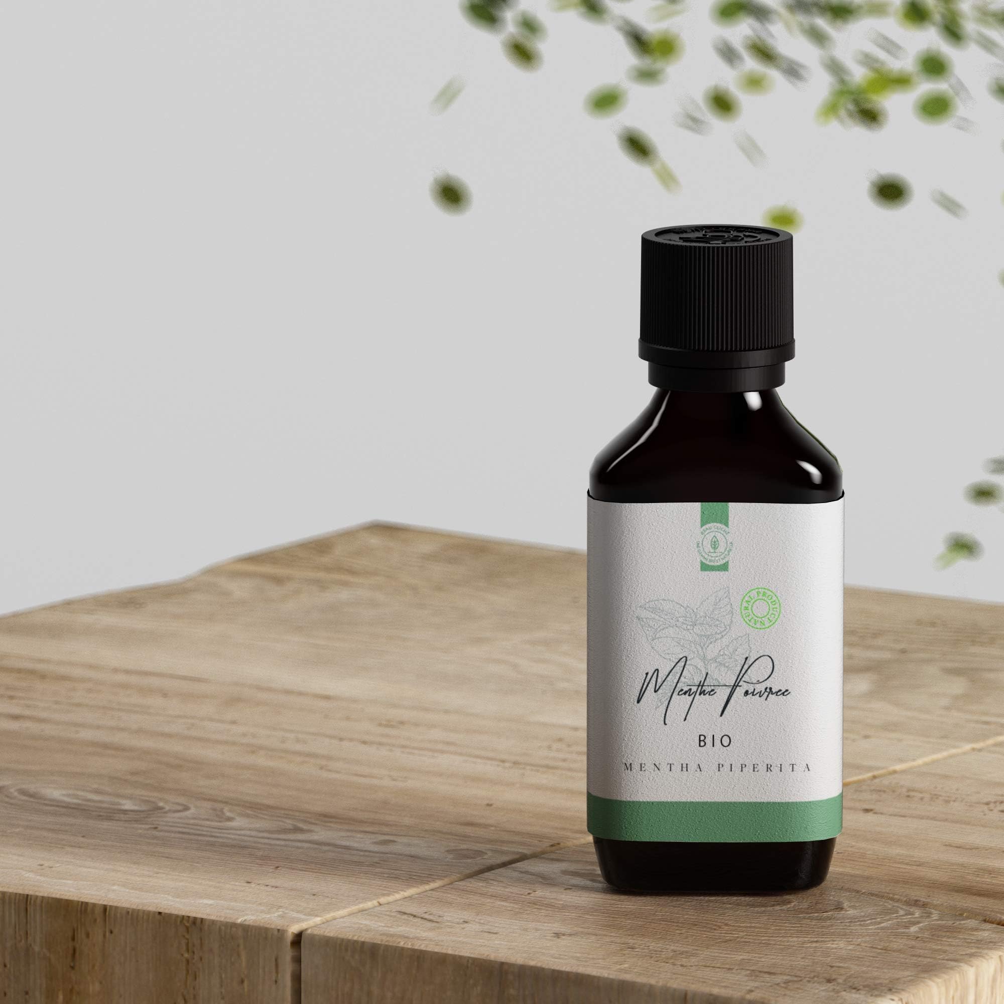 50ml Olio Essenziale di Menta Piperita BIO (Mentha piperita) - 100% Puro, Naturale e Biologico - Olio Essenziale di Menta Commestibile - Fresco, Energizzante e Limpido