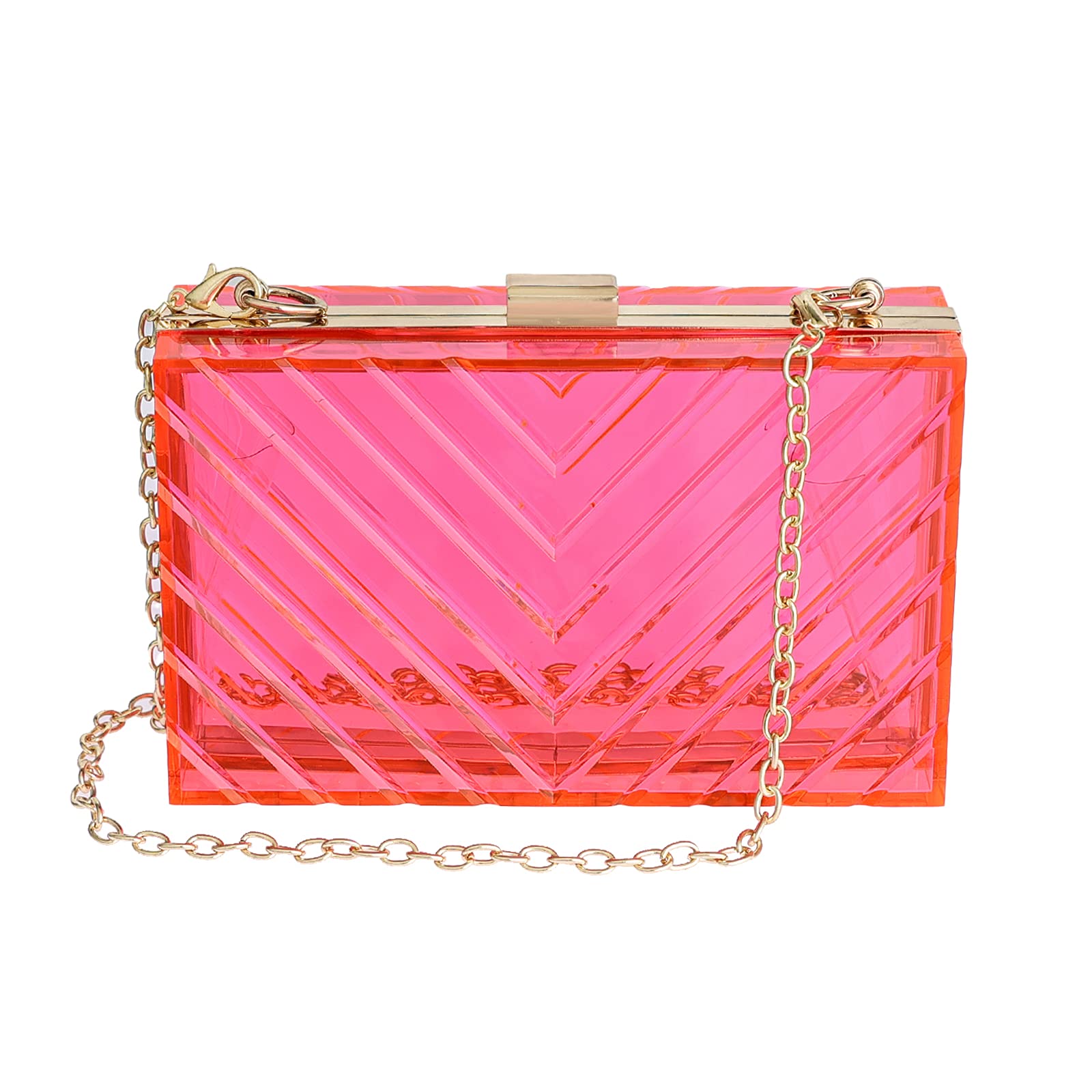 WJCD Women Clear Acrylic Clutch Purse Stadium Approved Handbag
