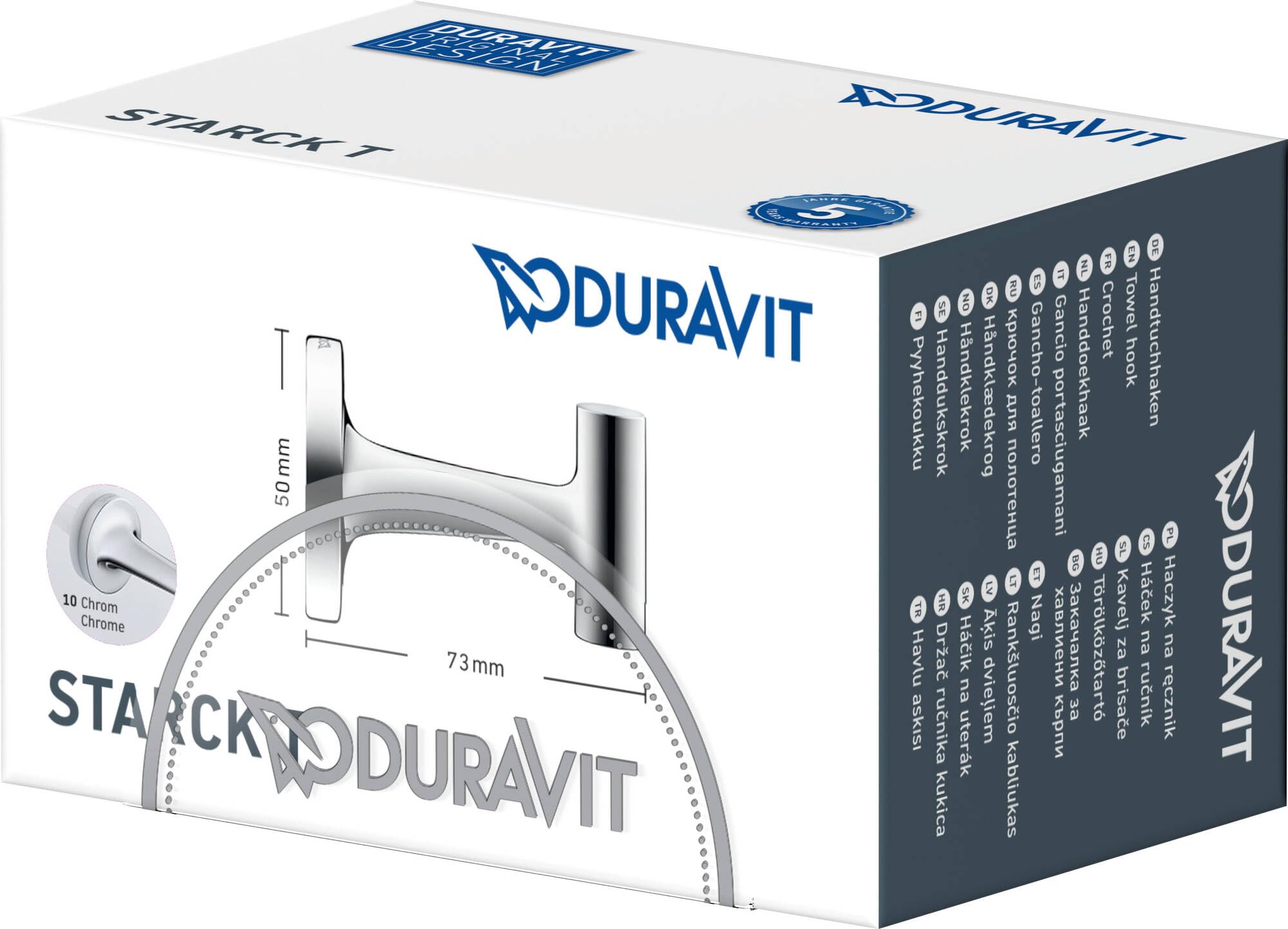 Duravit Starck T Towel Hooks Chrome
