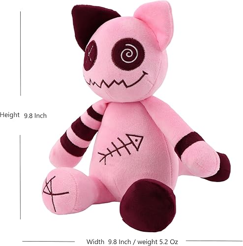 Miniatura 3 de Bilibang Peluche de gato zombi, divertidos juguetes de zombis fantasma, muñeca de peluche suave de gato, gato rosa de peluche, adorable gato tapado,