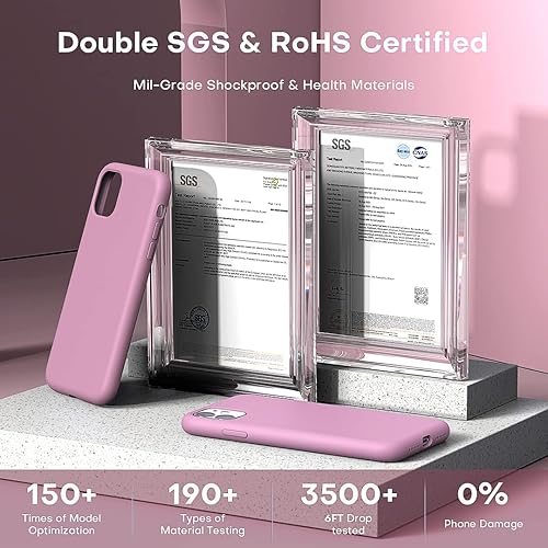 Vista 516 de TOCOL - Funda 5 en 1 para iPhone 11, con 2 protectores de pantalla + 2 protectores de lente de cámara, funda delgada de silicona líquida a prueba