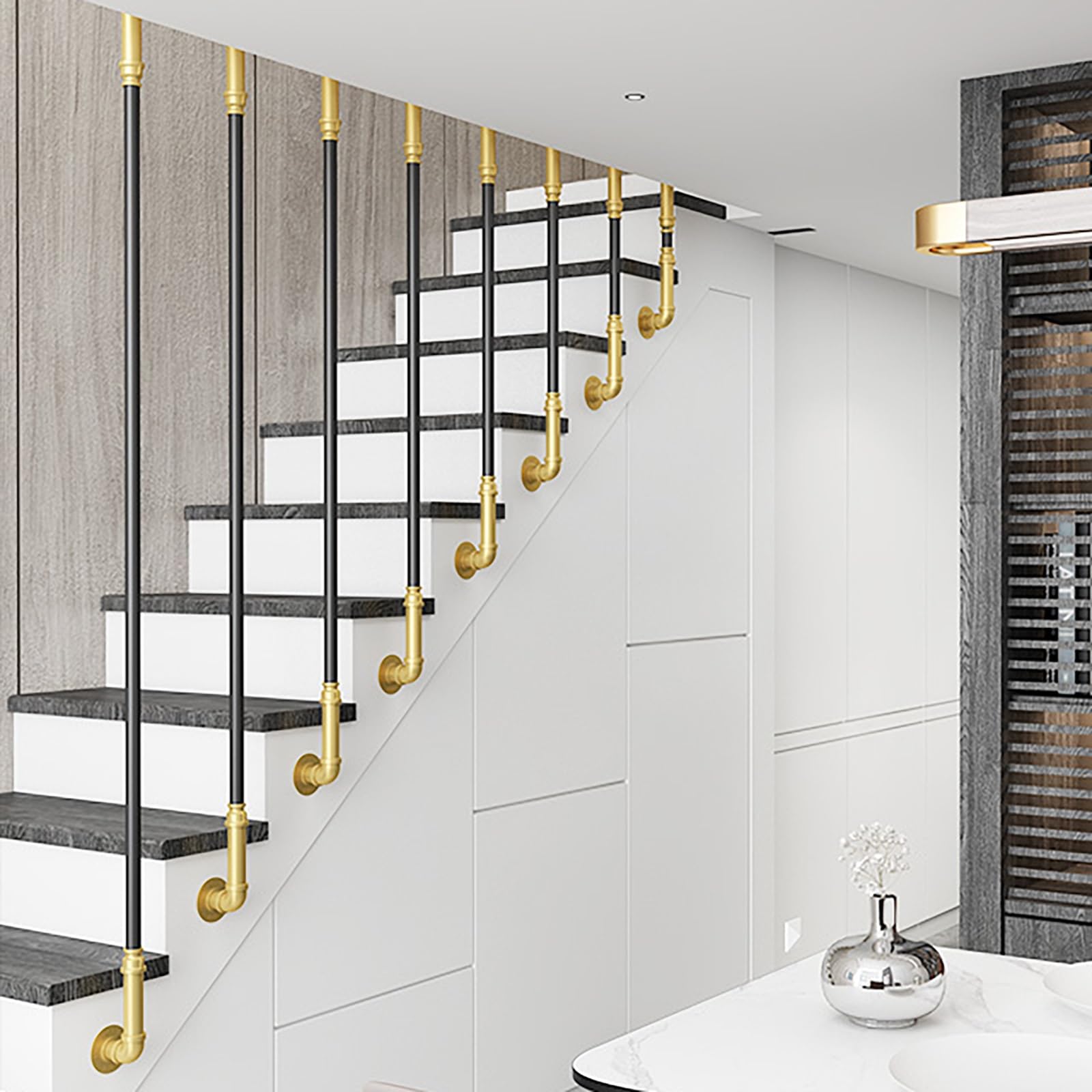Garde-corps extérieur en Z métal sur mesure pour escalier de porche