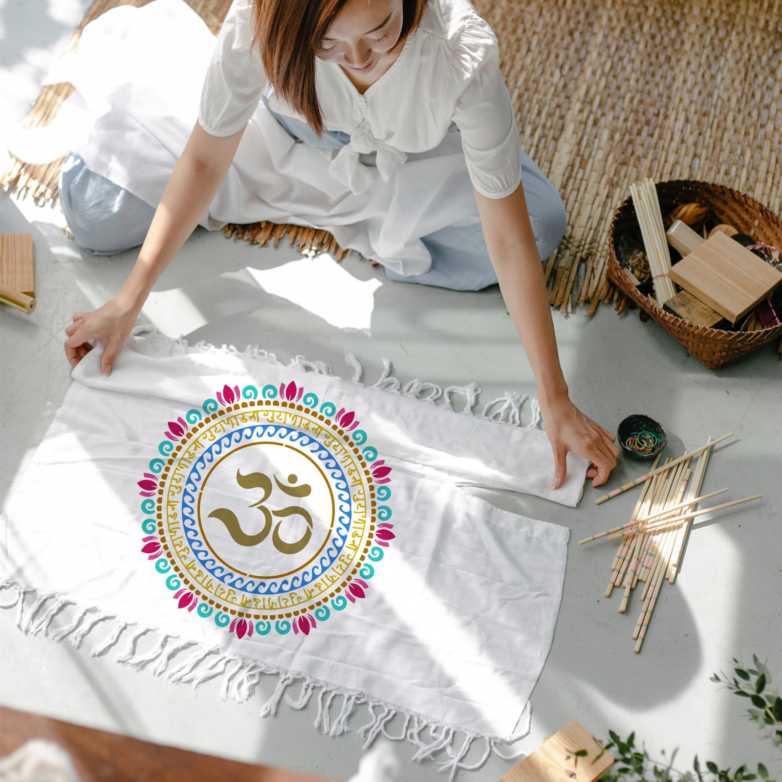 Om Symbol Wall Decor Chakra Stencil 11.7x8.3 Inch - Yoga Om Symbols ...
