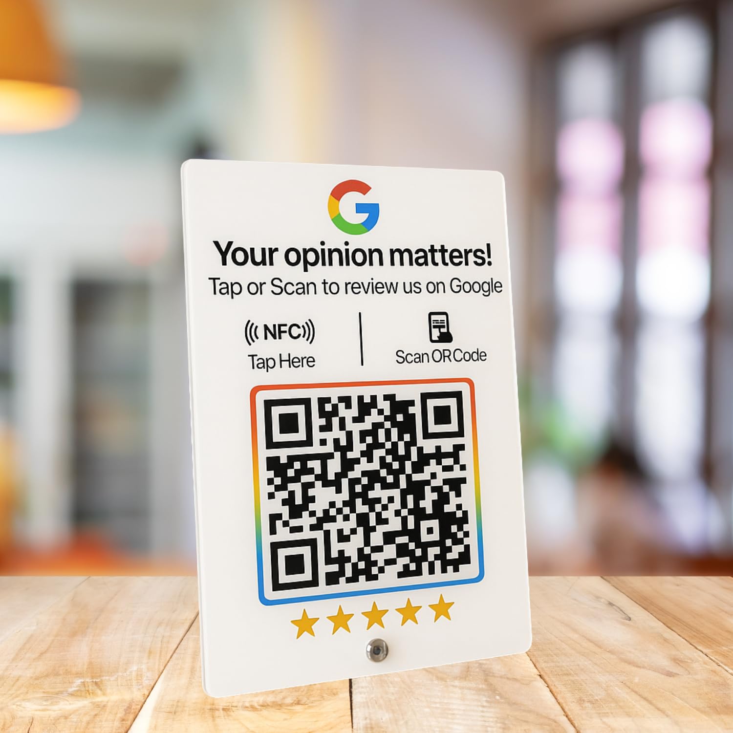 White Acylic NFC Review Standee with QR Code | Boost Business Reviews with Tap or Scan | UV Printed | 4x6 Inches | Easy Setup-picture-13