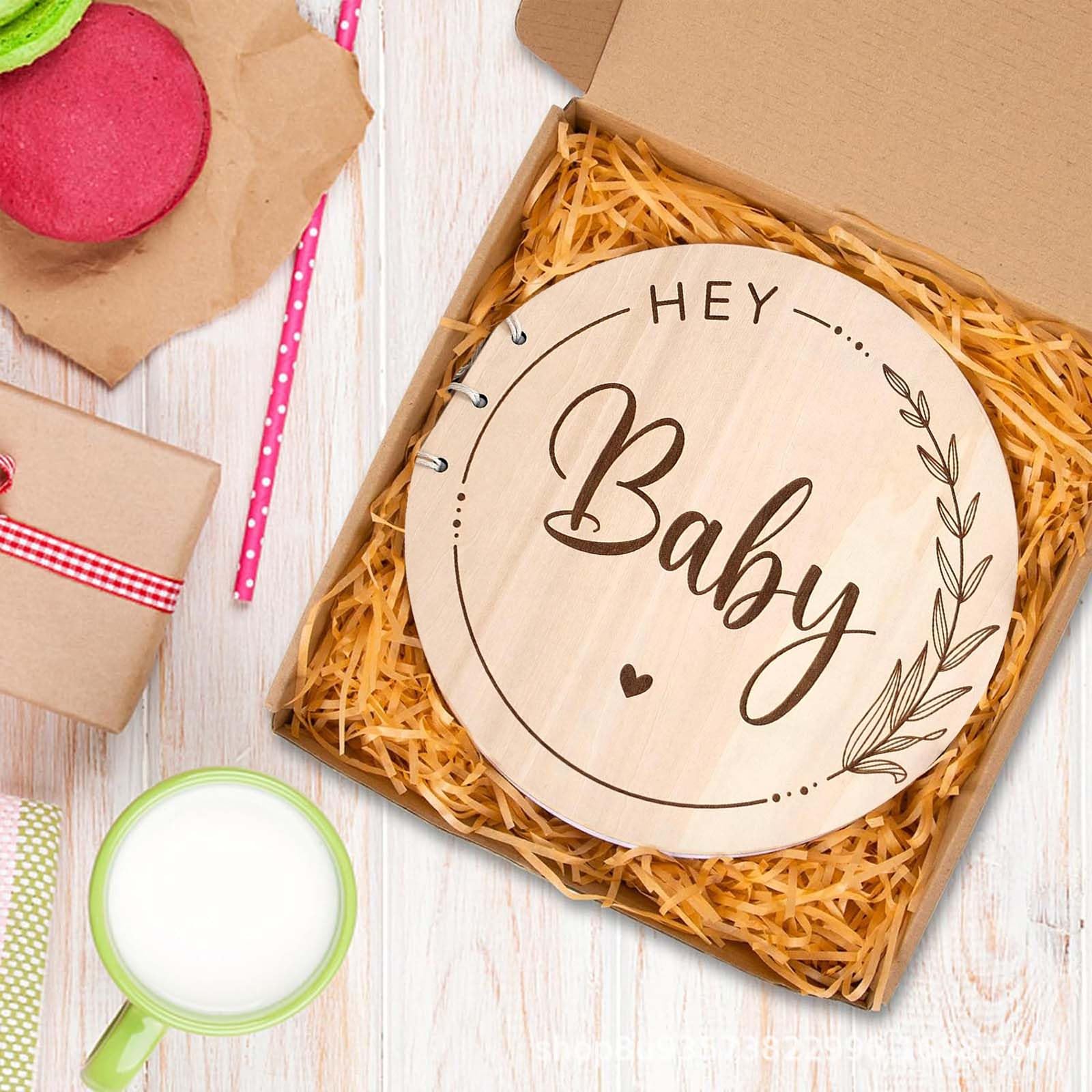35 Pages Baby Shower Guest Book, Wooden Baby Memory Book, Signing Book for Baby Shower Guest Book Baby, Baby Message Book - Image 4