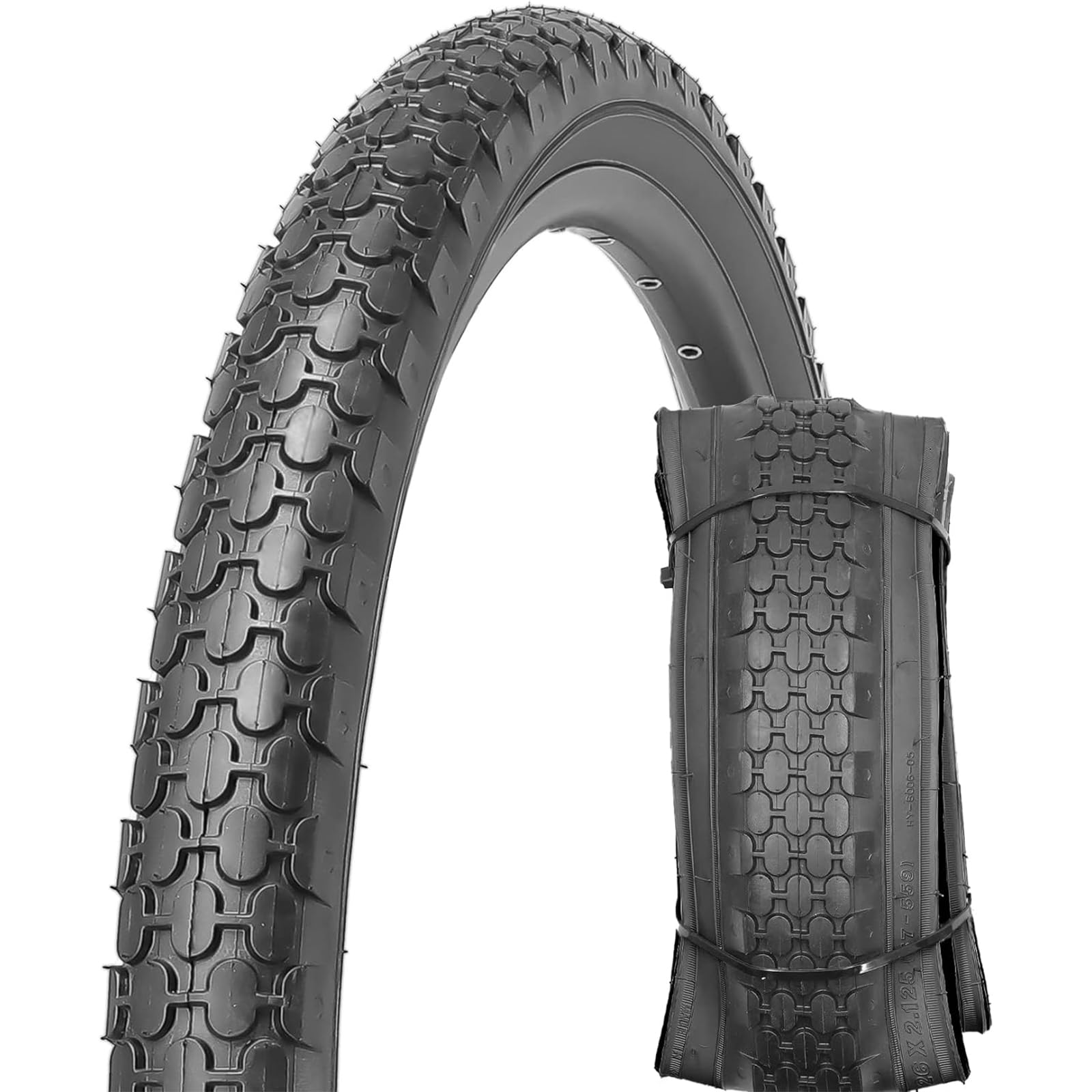 MOHEGIA 1本/2本セット 26インチ クルーザータイヤ: 26×2.125 57-559 ビーチクルーザー/マウンテンバイク/シティサイクル/電動自転車対応 - 折り畳み式 交換用 自転車タイヤ