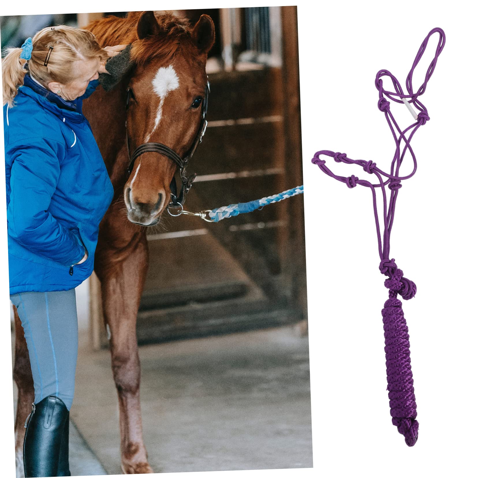 Cabezada De Cuerda Resistente para Caballos Accesorio Profesional De Entrenamiento Duradera y Cómoda Adecuada para Montar y Control Equino