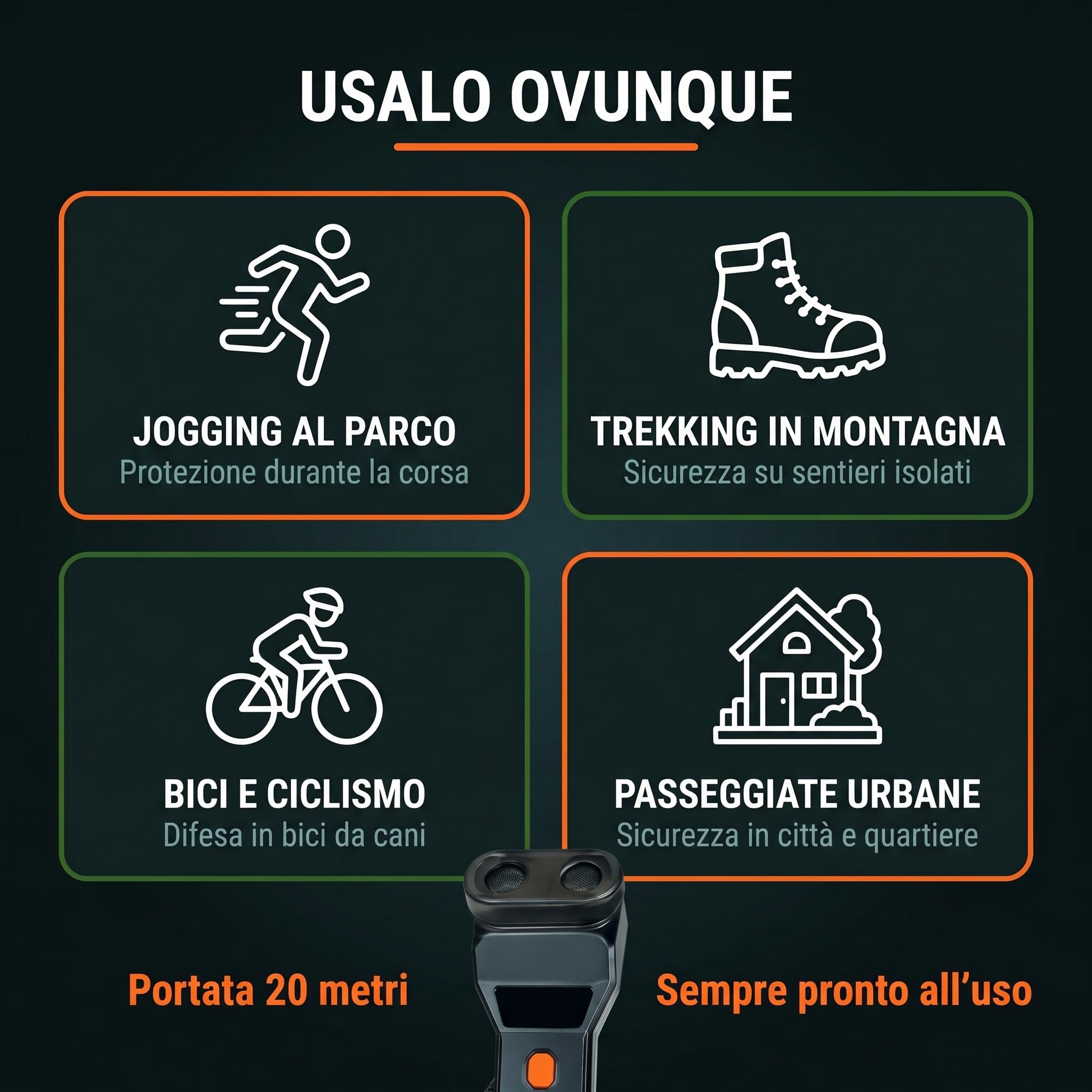 Power Dog Dissuasore Ultrasuoni per Cani Aggressivi con Luce LED Flash - Repellente Professionale Portata 20m per Addestramento e Sicurezza - Nero Antracite (Power Dog)