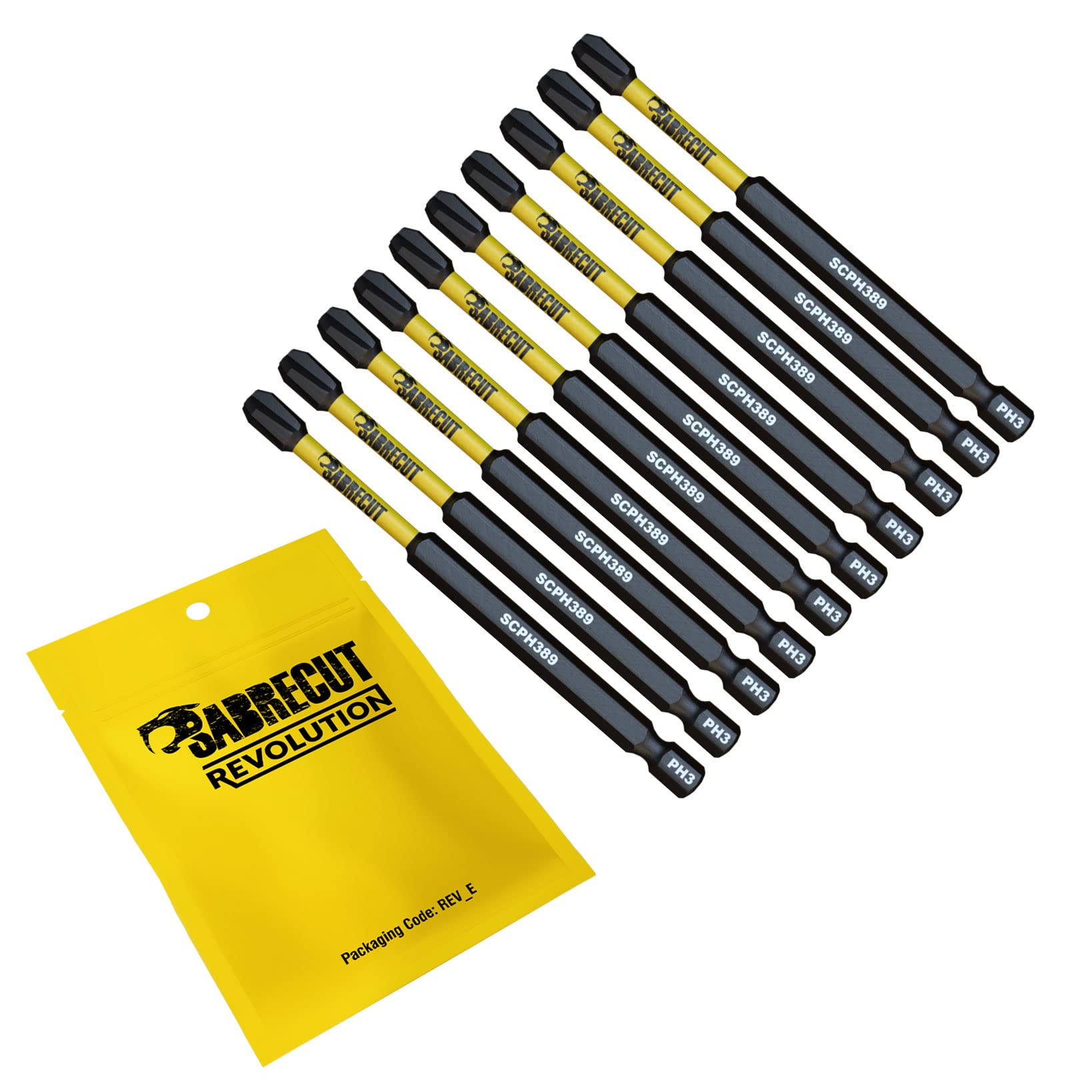 SabreCut Impact Bits PH3 89mm x 10 - Milwaukee DeWalt Professional