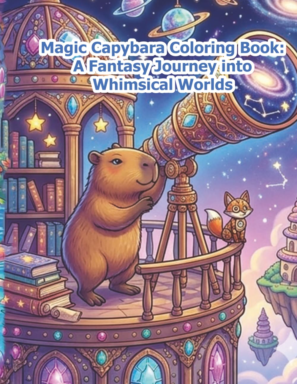 Magic Capybara Coloring Book: A Fantasy Journey into Whimsical Worlds