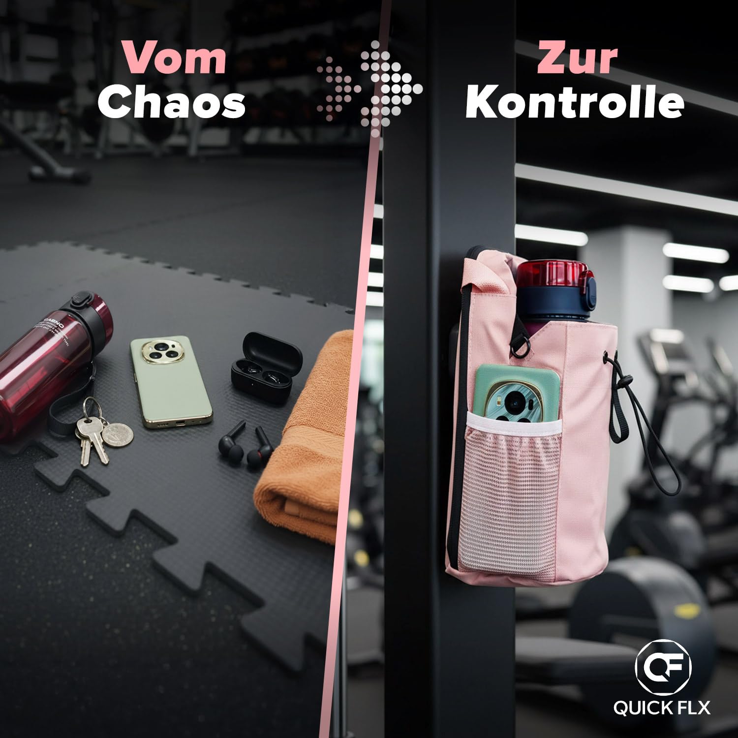 Magnetische Sling Bag Sporttasche | Kompakte Gym Tasche mit Flaschenhalter & Magnet-Befestigung | wasserdichte Umhängetasche für Fußball Training & Fitness | Unisex Crossbody Bag