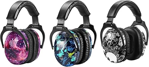 ZOHAN Paquete de 3 protectores auditivos para niños, orejeras de seguridad para niños con problemas sensoriales, orejeras ajustables con reducción